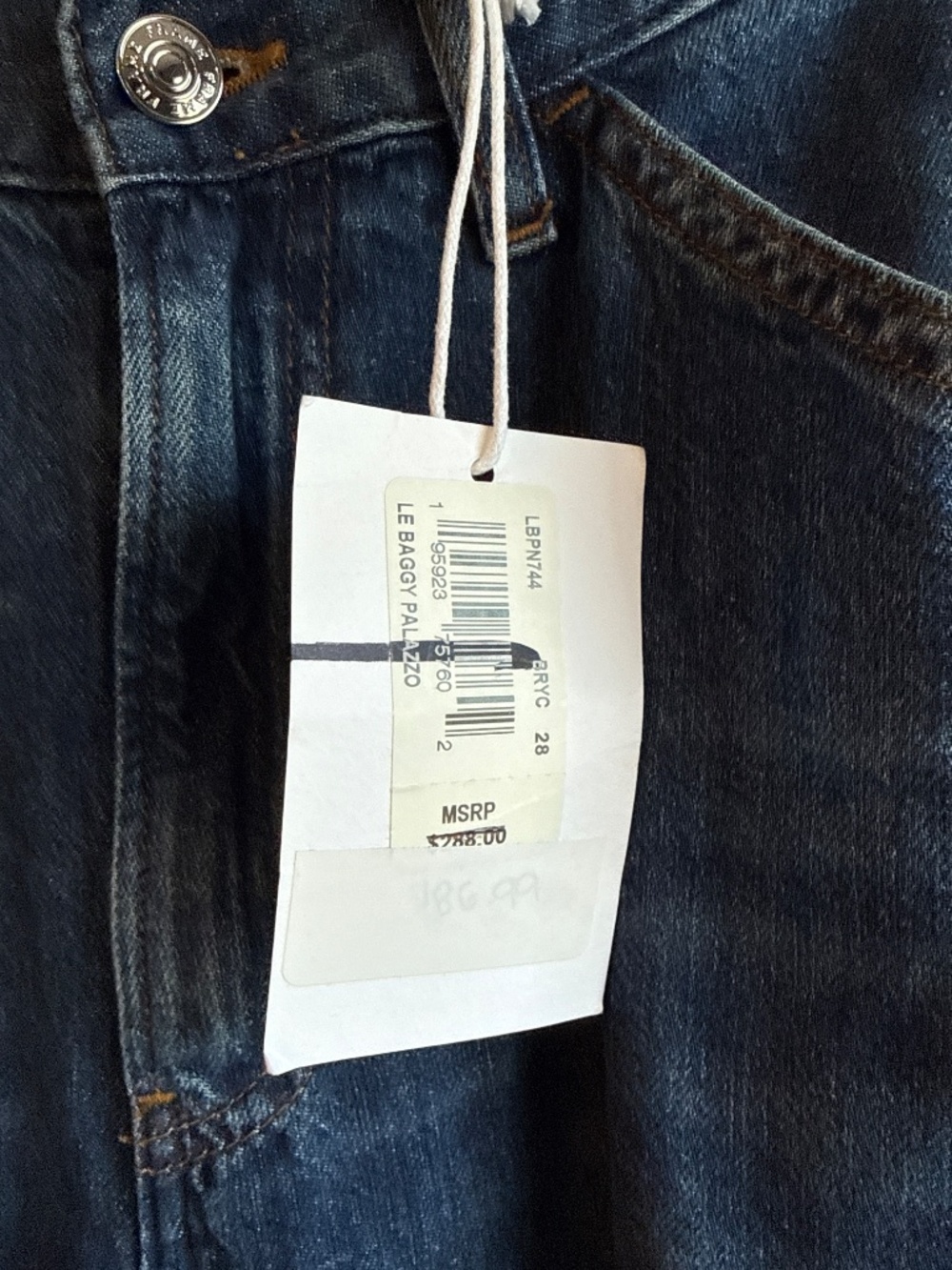 NWT Frame Le Baggy Palazzo Wide Leg Jeans Size 28 $288 MSRP - Picture 6 of 8